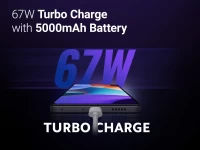 67 W Turbo Charge with 5000 mAh Battery