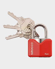 Sirocco Rhombic Steel Padlock | 25mm | Ideal for Luggage, Backpacks, Lockers & Small Storage Boxes | Durable & Secure | LXCP25 – Red