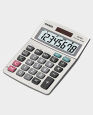 CASIO Mini Desk Calculator | 8-Digit Extra Large Display | Solar and Battery Powered | Tax Calculation and Currency Exchange Function | Profit Margin Percent Key | MS-80S-W-DH - Silver