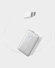 Anker Nano 10000mAh Power Bank with Built-In Retractable USB-C Cable | 45W Fast Charging | 20000 Bends and Pulls | PD and QC Charging Technology | A1638H21 - White