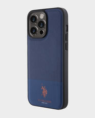 U.S. Polo iphone 15 Pro Max Pu Leather Mesh Pattern Dh Case    (NAVY)