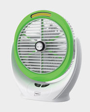 Impex Breeze D6 6-Inch Rechargeable Fan with 5W COB Light | 3-Speed Control | Type-C Charging | 2400mAh Battery | Manual Rotary Function | Strong Wind Force - White & Green