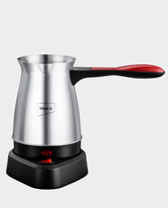 Impex Turkish Coffee Maker | 600W | 500ml Capacity | Stainless Steel Electric Coffee Pot with Foldable Heat-Resistant Handle | Auto Shut-Off | TCM1001 - Black and Silver