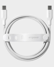 Empower by PanzerGlass Racing USB-C to USB-C Cable | 240W Power Delivery | USB 2.0 | 1.2m Length | Soft Touch Design - Silver White