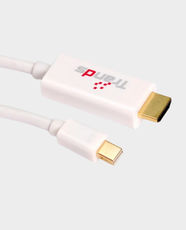Trands Mini DisplayPort to HDMI Cable | 2m | 1080P@60Hz | Audio and Video Transmission | Gold-Plated Connectors | EMI Shielding | TR-CA5260 - White
