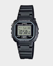 CASIO Ladies’ Digital Watch | Black Resin Strap | Resin Case | Water Resistant | LA-20WH-1ADF – Grey Dial