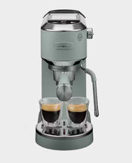 Delonghi New Dedica Duo Espresso Machine | Advanced Milk Steam Wand and Cold Brew Option | Stainless Steel Material | Touch Control | Icons and LED Display | 15 Bar Pump Pressure | Thermoblock Heating | EC890.G - Green
