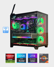 Pre-Built Gaming PC with AMD Ryzen 7 7800X3D | SAPPHIRE NITRO+ Radeon RX 9070 XT 16GB | 32GB DDR5 6000MHz RGB | WD SN850X 2TB PCIe Gen4 NVMe SSD | DeepCool PN850D 850W ATX PSU