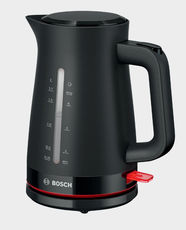 Bosch Electric Kettle 3000W | 1.7L Capacity | BPA-Free Plastics | Covered Heating Element | Scale Filter | Button Lid Opening | TWK3M123GB - Black