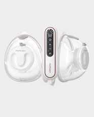 Momcozy V2 Ultra Light Double Breast Pump | 3 Pumping Modes and 9 Intensity Levels | 5 Flange Sizes - White