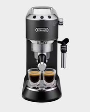 Delonghi Dedica Style Pump Espresso Machine | 1300W Power | 1.1L Water Tank | 15 Bar Pump Pressure | Removable Drip Tray | Water Level Indicator | Compatible with ESE Pods | EC685.B - Black