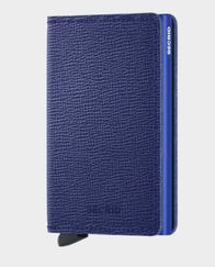Secrid Mini wallet | Leather | Matte Finish | Compact Size with Large Storage Capacity | RFID Protected | Snap Button Closure - Crisple Cobalt