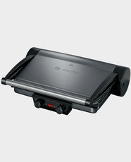 Bosch Contact Grill 2000W | 3+ Extra Button Temperature Settings | Aluminium Die Casting Non-Stick | Sloped Plates with Fat Drain | Removable Plates | Indicator Light | Overheating Protection | TCG4215GB - Smoke Silver