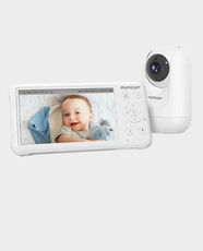 Momcozy BM06 Video Baby Monitor | WiFi | 1080p Full-HD | 120-Degree Vertical Rotation | 10 Hours Use | 0 Months+ - White
