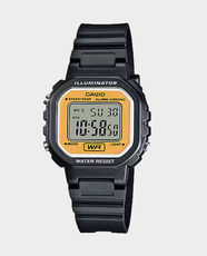 CASIO Ladies Digital Watch | Black Resin Strap | Resin Case | Water Resistant | LA-20WH-9ADF - Grey Dial