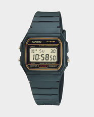 CASIO Classic Digital Watch | Water Resistant | Black Resin Band | F-91WG-9QDF - Gold Dial