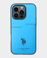U.S. Polo iPhone 15 Pro PU Card Slot DH Hard Case (Blue) in Qatar