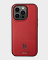 U.S. Polo iphone 15 Pro Pu Leather Mesh Pattern Dh Case (Red) in Qatar
