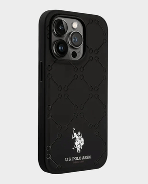 U.S. Polo iphone 15 Pro Max Pu Leather Hs Pattern Case (Black)