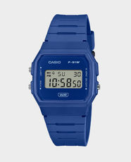 CASIO Classic Digital Watch | Water Resistant | Blue Bio-Based Resin Band with Adjustable Buckle | F-91WB-2A1DF - Blue