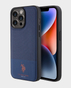U.S. Polo iphone 15 Pro Pu Leather Mesh Pattern Dh Case (Navy)