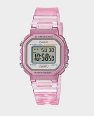 CASIO Ladies Digital Watch | Transparent Resin Strap | Resin Case | Casual Design | Water Resistant | LA-20WHS-4ADF - Grey Dial