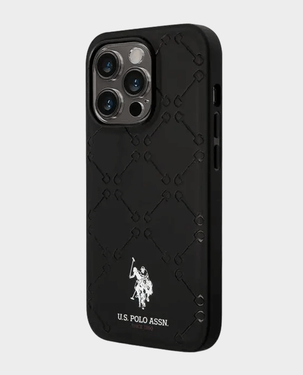 U.S. Polo iphone 15 Pro Max Pu Leather Hs Pattern Case (Black)
