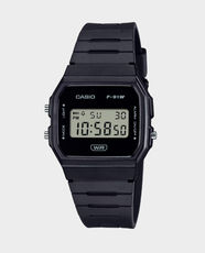 CASIO Classic Digital Watch | Water Resistant | Black Bio-Based Resin Band with Adjustable Buckle | F-91WB-1ADF - Black