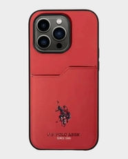 U.S. Polo iPhone 15 Pro PU Card Slot DH Hard Case (Red) in Qatar