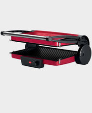 Bosch Contact Grill 2000W | 3 Grilling Positions | Adjustable Thermostat | Non-Stick Removable Plates | Fat Drain System | Gratin Function | TCG4104GB - Red/Anthracite