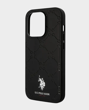 U.S. Polo iphone 15 Pro Max Pu Leather Hs Pattern Case (Black)