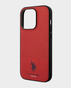 U.S. Polo iphone 15 Pro Pu Leather Mesh Pattern Dh Case (Red)