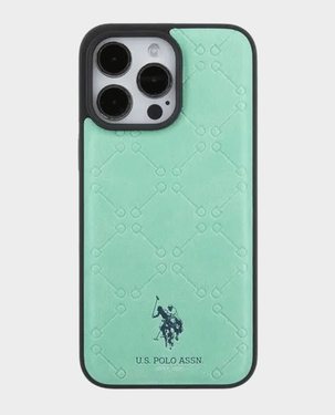 U.S. Polo iPhone 15 Pro Max PU Leather HS Pattern Case (Green) in Qatar