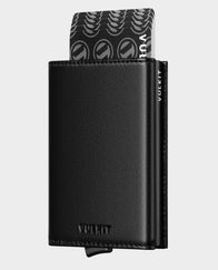 VULKIT VC208P Leather Tri-Fold Wallet Black in Qatar