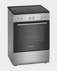 Bosch Series 2 Free-Standing Electric Cooker | Radiant Cooktop | 5 Cooking Modes | 66L Volume | Knob Control | Hot Air and Grill Functions | HKL060070M - Stainless Steel