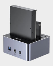 UNITEK 5Gbps Dual-Bay SATA Docking Station Enclosure | 5Gbps Data Transfer Speed | USB-B | Supports 2.5/3.5 Inch Sizes | 1.2cm Cable Length | Supports SATA HDDs/SSDs Up to 40TB | Y-3026 - Grey