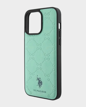 U.S. Polo iphone 15 Pro Max Pu Leather Hs Pattern Case  (Green)