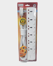 Sirocco 6-Way Extension Socket | 4m Cable | 3000 Watts | 13A Max Current | Neon Red Power Indicator | Compatible For All Electric Appliances | UK06