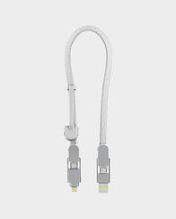 Rolling Square InCharge XL 6 in 1 Nylon Braided Cable 100W Ultra Fast Charging 30CM / 1ft 480 MB/s / USB A or C to USB C or Lightning / XLS02R (Glacier White) in Qatar