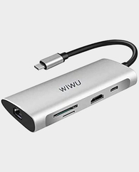 WiWU ALPHA 8 IN 1 USB-C Hub (Type-C | HDMI | Ethernet | SD/Micro SD) in Qatar