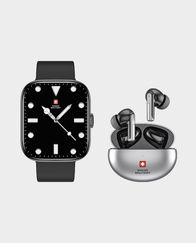 Swiss Military Alps 4 Smartwatch Black + Victor 3 ENC True Wireless Earbuds bundle in Qatar