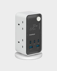 Momax 1-Charge Work Flow 6-Outlet GaN Power Tower | 35W | GaN Technology | 6 AC Outlets | 3 USB-C PD ports | 2 USB-A ports | US21UKW - White