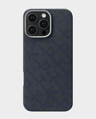 Pitaka Tactile Woven Case Case for iPhone 16 Pro Max (Black/Blue) in Qatar