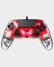 Nacon Wired Illuminated Compact Controller for PS4/PC (Red) in Qatar