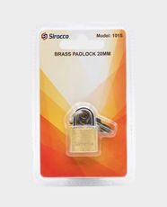 Sirocco Brass Padlock with Keys | 20mm | Solid Brass Body | Gold Finish | 3 Keys Included | Durable & Secure | 101S
