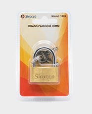 Sirocco Brass Padlock with Keys | 35mm | Solid Brass Body | Gold Finish | 3 Keys Included | Durable & Secure | 104S