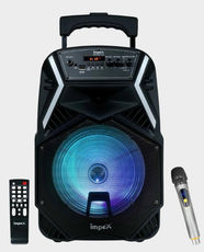 Impex Trolley Speaker TS 25B | 800W (PMPO) | Bluetooth Audio (6m Range) | USB, SD / AUX Support | LED Display and Smart Controls | Wireless Mic Support - Black