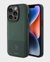 U.S. Polo iphone 15 Pro Pu Leather Mesh Pattern Dh Case  (Green)