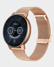 Trands Smart Watch with Extra Pink Strap | 1.43 Inch AMOLED Display | 466*466 RGB Resolution | Bluetooth 5.3 | Up to 7 Days Battery Life | 1 ATM Water Resistant | TR-SW2 - Gold