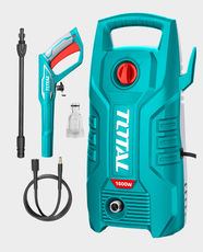 TOTAL 1600W High Pressure Washer | 140 Bar (2030 PSI) Max Pressure | Carbon Brush Motor | Auto Stop System | Ideal for Car and Bike Washing and Outdoor Cleaning | TGT11336 - Turquoise